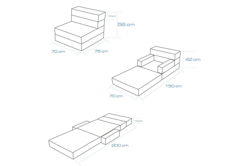 1-sædet sovesofa Yoraemere Grå - Lysegrå - Møbler - Stole & lænestole - Lænestole - Sengestol