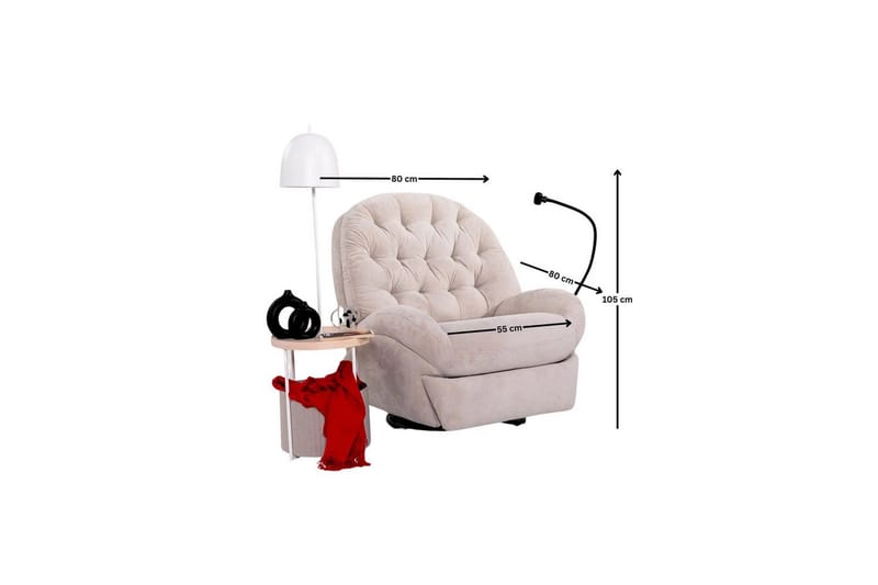 Adesis Elektrisk reclinerlænestol - Cremehvid - Møbler - Stole & lænestole - Lænestole - Liggestol