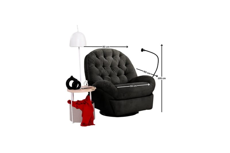 Adesis Elektrisk reclinerlænestol - Sort - Møbler - Stole & lænestole - Lænestole - Recliner lænestol