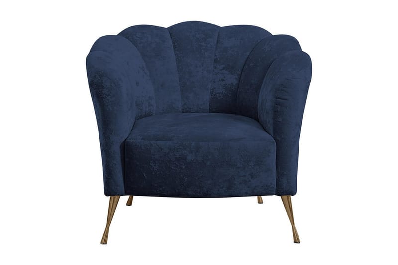 Adrial Lænestol, Velour/Blå/Guld