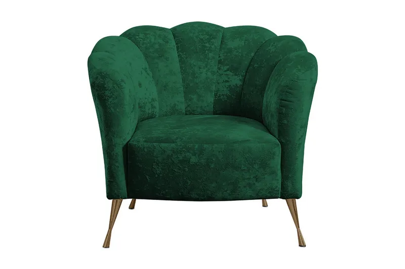 Adrial Lænestol, Velour/Grøn/Guld