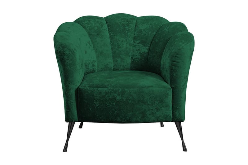 Adrial Lænestol - Velour/Grøn/Sort Krom - Møbler - Stole & lænestole - Lænestole