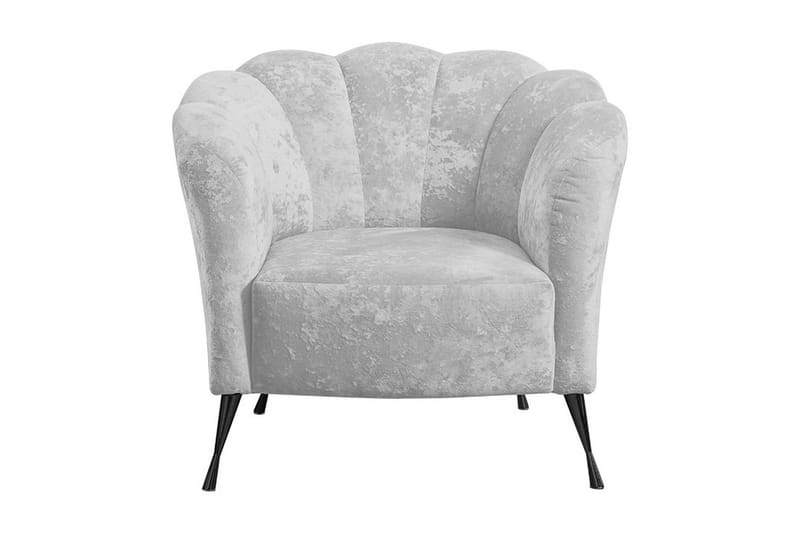 Adrial Lænestol, Velour/Hvid/Sort Krom