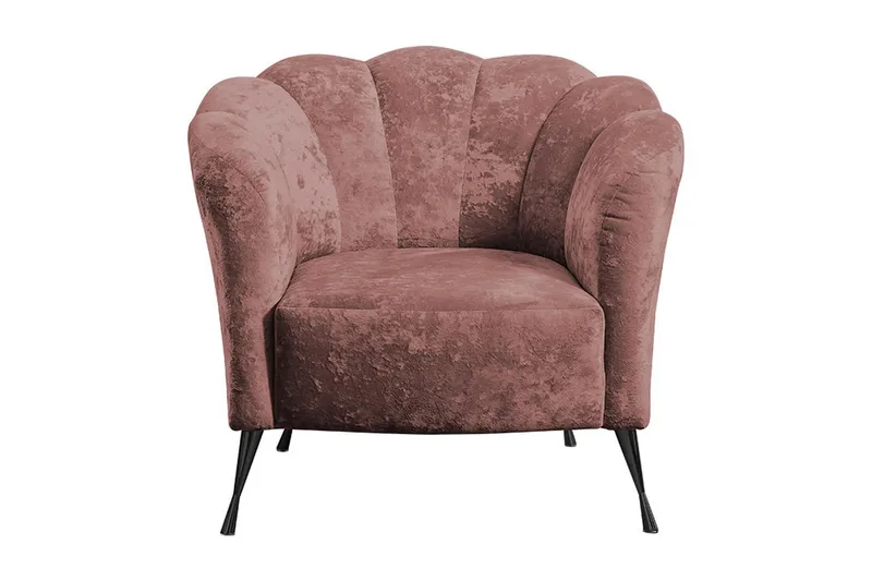 Adrial Lænestol - Velour/Lyserød/Sort Krom - Møbler - Stole & lænestole - Lænestole