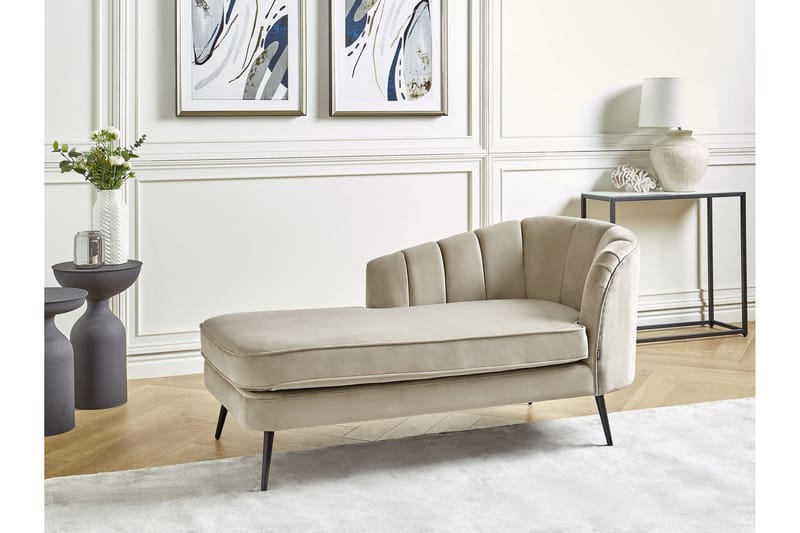 Allier Chaiselong 150 cm Højre - Beige/Sort - Møbler - Stole & lænestole - Lænestole - Chaiselong lænestol & Divan lænesto