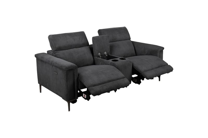 Almindelig lænestol Loft24 Dobbelt reclinerstol Loft24 Lund Grå1 100% polyester - Møbler - Sofaer - Recliner sofaer