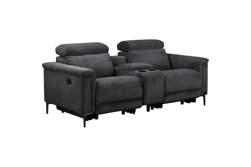 Almindelig lænestol Loft24 Dobbelt reclinerstol Loft24 Lund Grå1 100% polyester, undefined