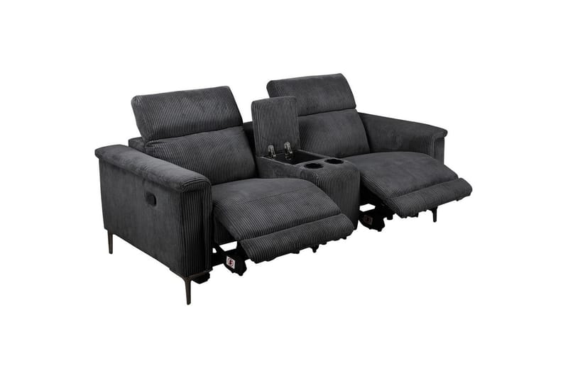 Almindelig lænestol Loft24 Dobbelt reclinerstol Loft24 Lund Grå1 100% polyester - Møbler - Sofaer - Recliner sofaer