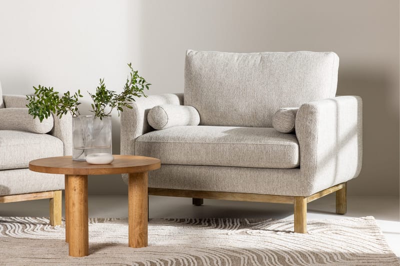 Almindelig lænestol med armlæn Venture Home Olympos lænestol Beige - Møbler - Stole & lænestole - Lænestole