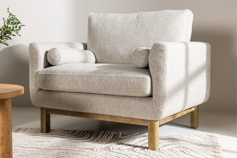 Almindelig lænestol med armlæn Venture Home Olympos lænestol Beige - Møbler - Stole & lænestole - Lænestole