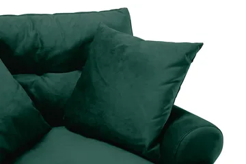 Andrew Lænestol med Puf Velour - Mørkegrøn/Messing - Møbler - Stole & lænestole - Lænestole - Lænestol med fodskammel