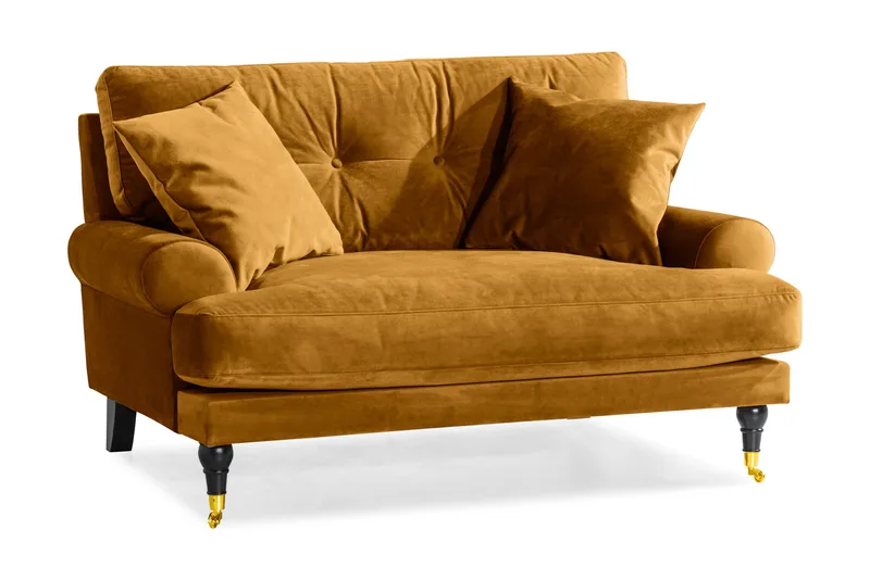 Andrew Loveseat Velour, Amber/Messing