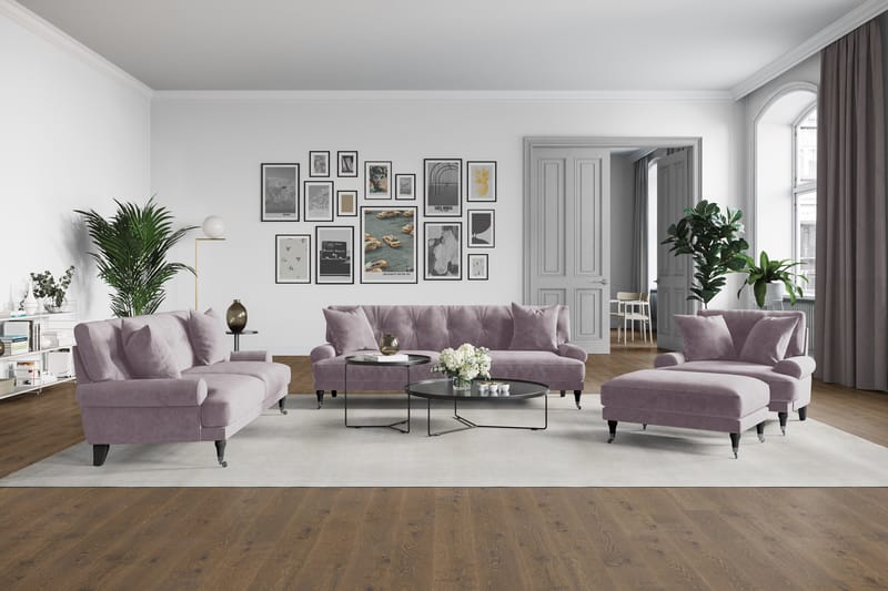 Andrew Loveseat Velour - Lilla/Krom - Møbler - Stole & lænestole - Lænestole