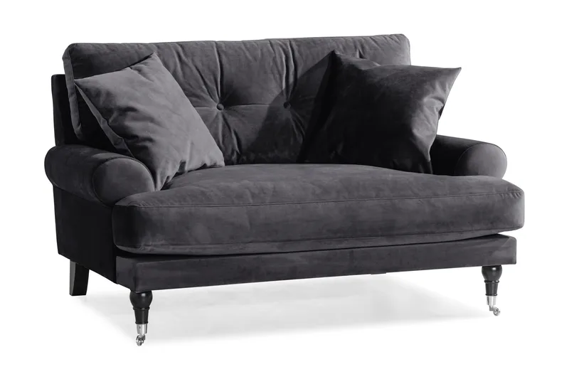 Andrew Loveseat Velour - Mørkegrå/Krom - Møbler - Stole & lænestole - Lænestole