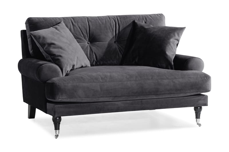 Andrew Loveseat Velour - Mørkegrå/Krom - Lænestole