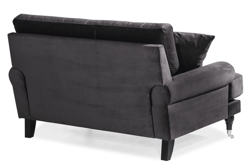 Andrew Loveseat Velour - Mørkegrå/Krom - Lænestole