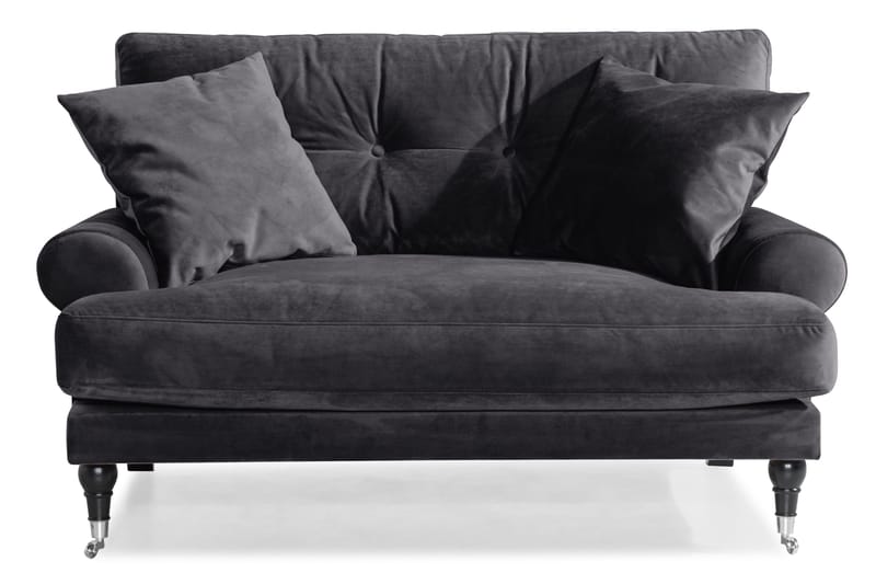 Andrew Loveseat Velour - Mørkegrå/Krom - Møbler - Stole & lænestole - Lænestole