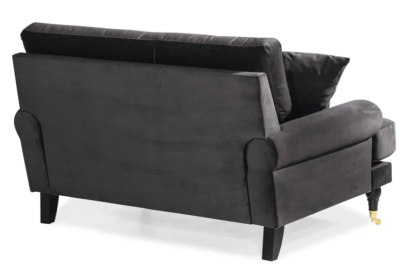 Andrew Loveseat Velour - Mørkegrå/Messing - Møbler - Stole & lænestole - Lænestole