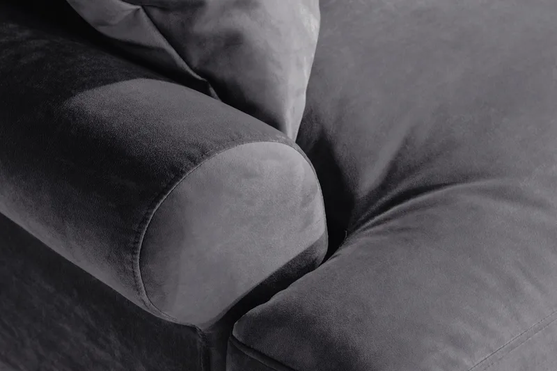 Andrew Loveseat Velour - Mørkegrå/Messing - Møbler - Stole & lænestole - Lænestole