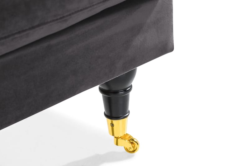 Andrew Loveseat Velour - Mørkegrå/Messing - Møbler - Stole & lænestole - Lænestole