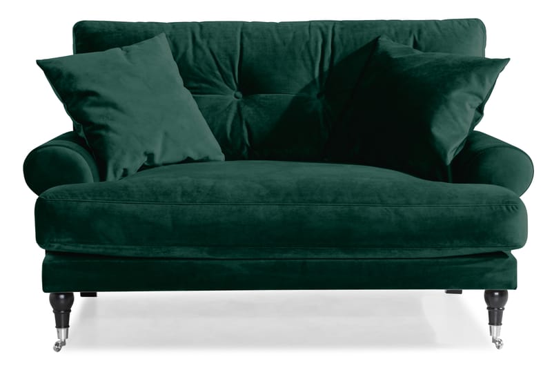 Andrew Loveseat Velour - Mørkegrøn/Krom - Lænestole