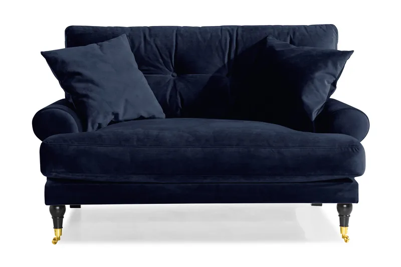 Andrew Loveseat Velour - Midnatsblå/Messing - Møbler - Stole & lænestole - Lænestole