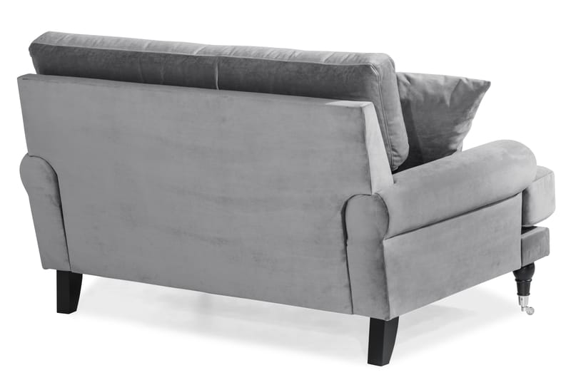 Andrew Loveseat Velour - Sølvgrå/Krom - Lænestole