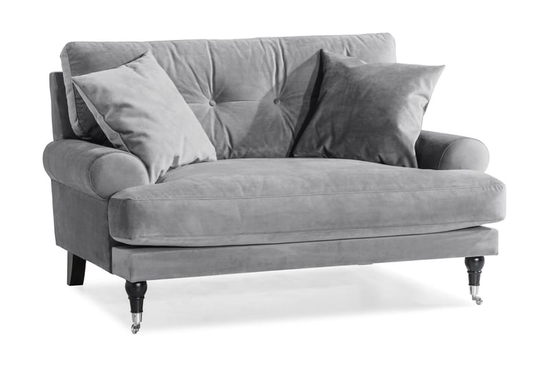 Andrew Loveseat Velour, Sølvgrå/Krom