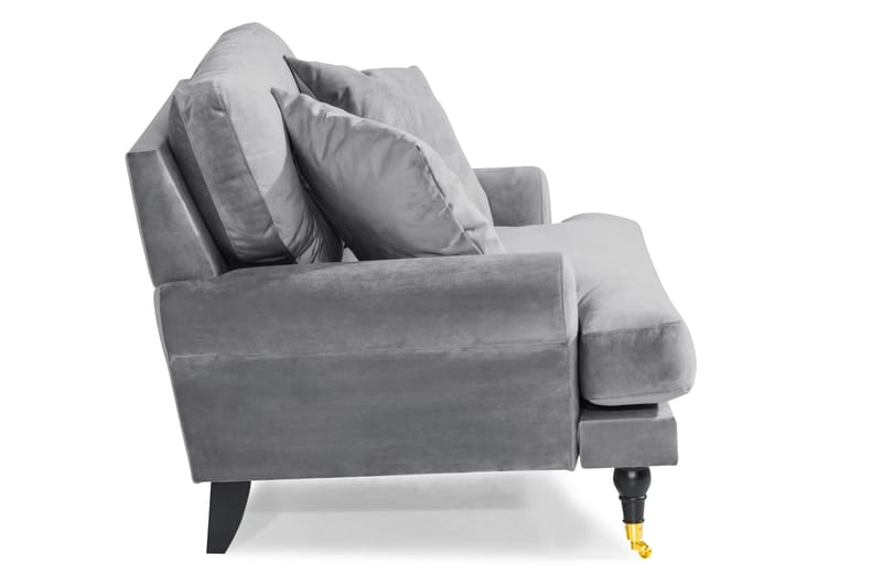 Andrew Loveseat Velour - Sølvgrå/Messing - Møbler - Stole & lænestole - Lænestole