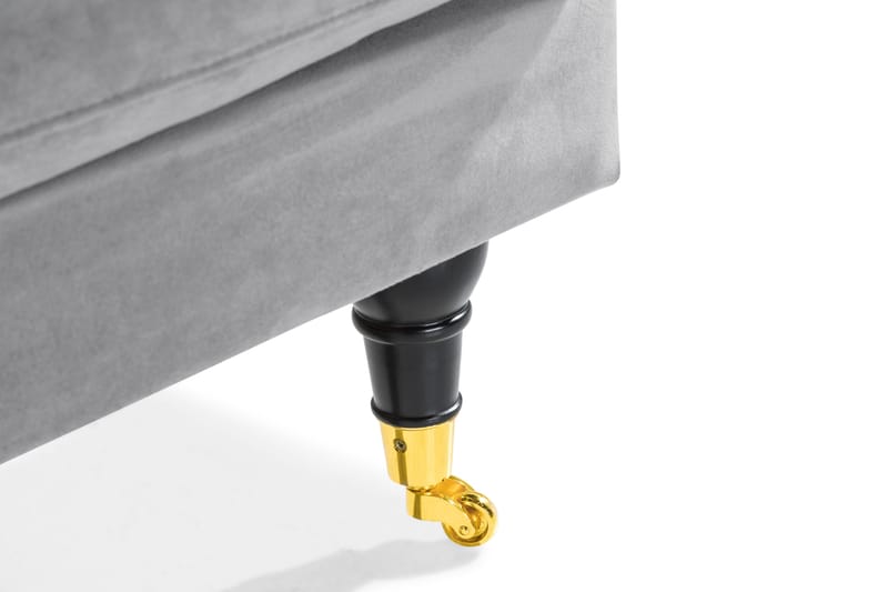 Andrew Loveseat Velour - Sølvgrå/Messing - Møbler - Stole & lænestole - Lænestole