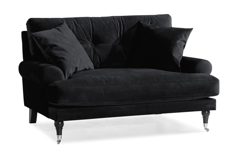 Andrew Loveseat Velour - Sort/Krom - Lænestole