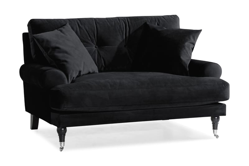 Andrew Loveseat Velour - Sort/Krom - Møbler - Stole & lænestole - Lænestole