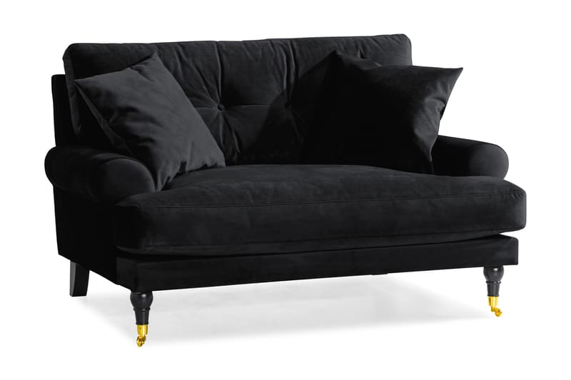 Andrew Loveseat Velour - Sort/Messing - Lænestole