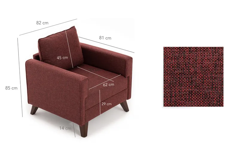 Antigua lænestol - Rød - Møbler - Stole & lænestole - Lænestole