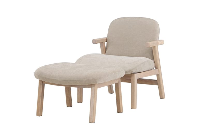 Armchair Venture Home Beige Fåtölj + Ottoman - Møbler - Stole & lænestole - Lænestole