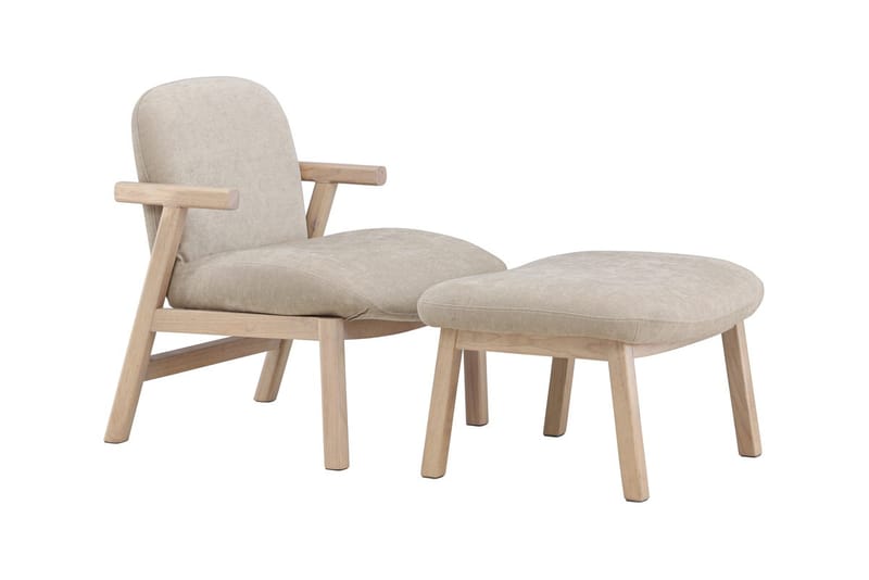 Armchair Venture Home Beige Fåtölj + Ottoman - Møbler - Stole & lænestole - Lænestole