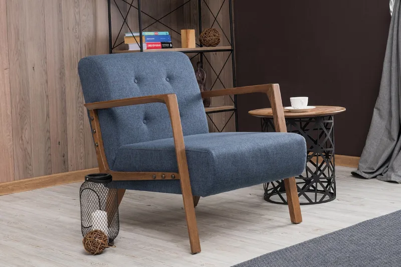 Barrion lænestol med armlæn - Blå - Møbler - Stole & lænestole - Lænestole