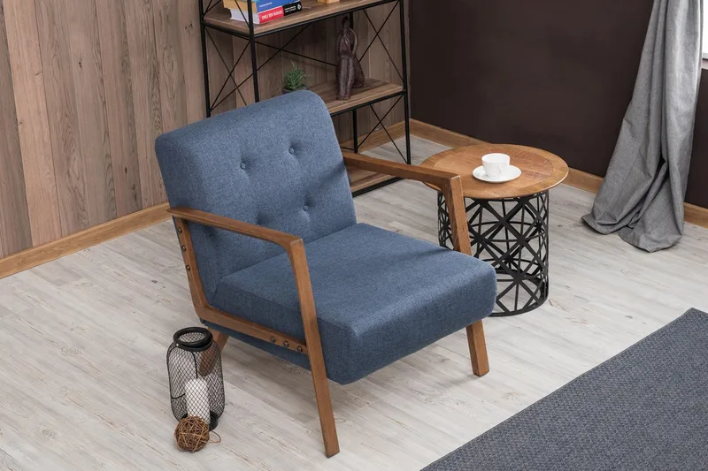 Barrion lænestol med armlæn - Blå - Møbler - Stole & lænestole - Lænestole