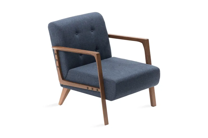 Barrion lænestol med armlæn, Blå