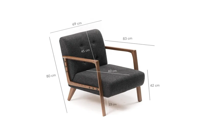 Barrion lænestol med armlæn - Grå - Møbler - Stole & lænestole - Lænestole