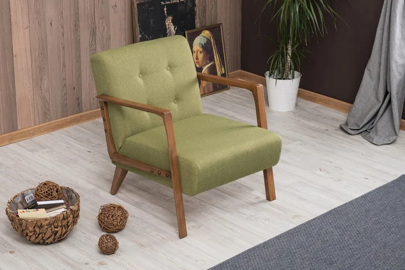 Barrion lænestol med armlæn - Grøn - Møbler - Stole & lænestole - Lænestole