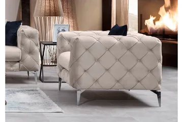 Beachport Lænestol - Beige - Møbler - Stole & lænestole - Lænestole - Chesterfield lænestole
