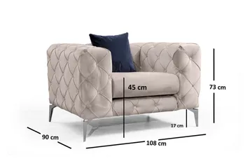 Beachport Lænestol - Beige - Møbler - Stole & lænestole - Lænestole - Chesterfield lænestole