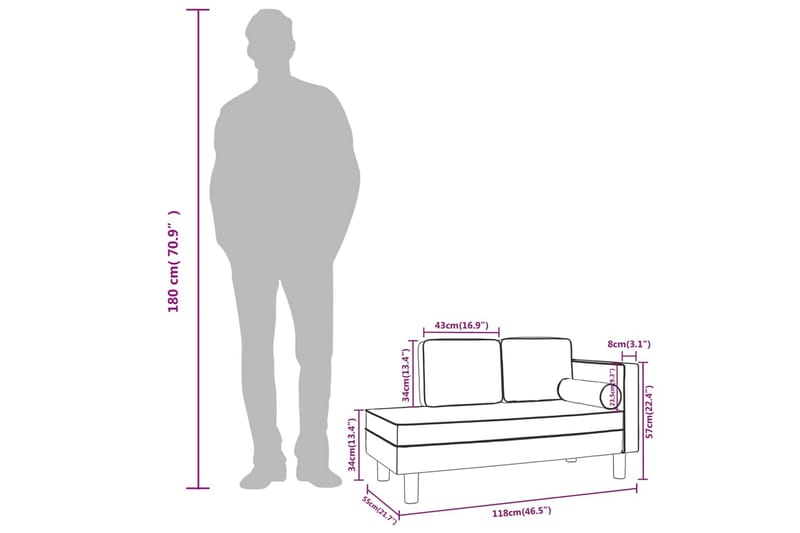 beBasic 2-personers sovesofa kunstlæder cremefarvet - Creme - Chaiselong lænestol & Divan lænesto