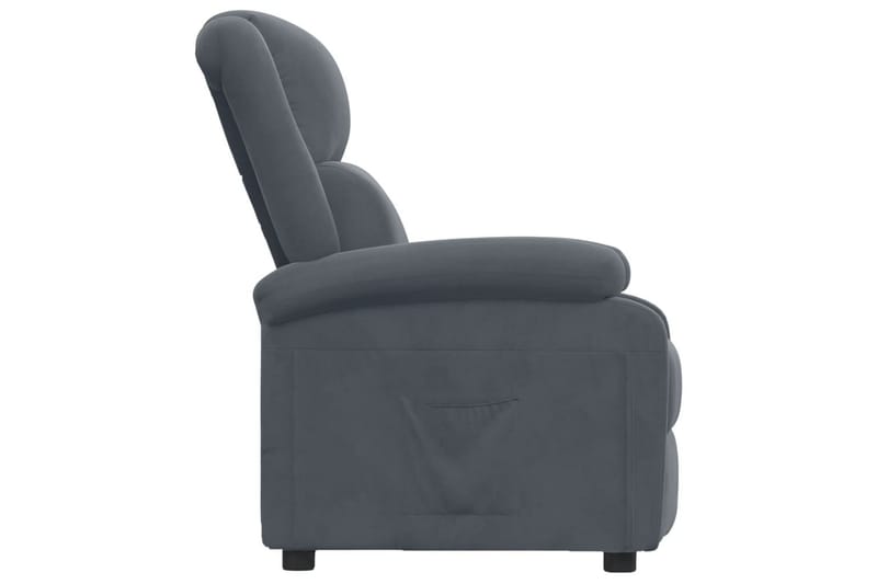 beBasic lænestol fløjl mørkegrå - GrÃ¥ - Møbler - Stole & lænestole - Lænestole - Recliner lænestol