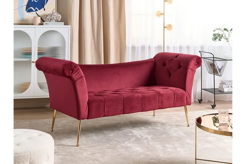 Bethely Chaiselong 175 cm - Guld/Rød - Møbler - Sofaer - Daybed