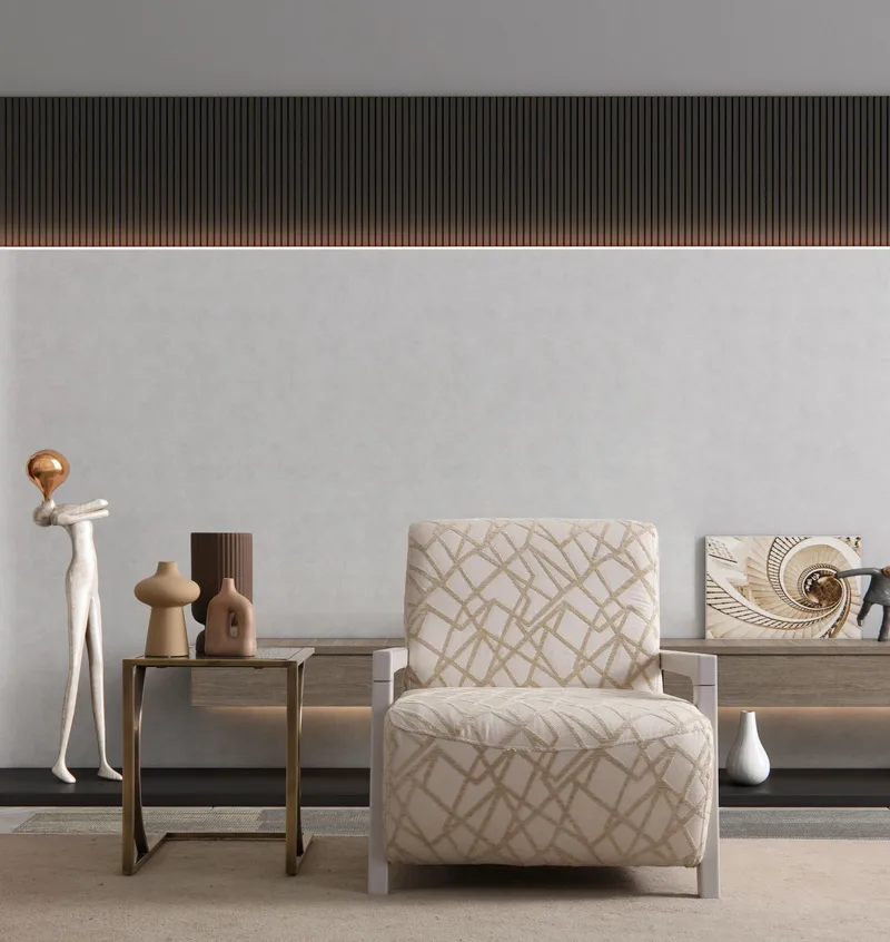 Bonavista lænestol Chenille - Creme / Lys beige - Møbler - Stole & lænestole - Lænestole