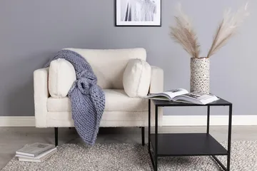 Boom Lænestol i Bouclé - Hvid - Møbler - Stole & lænestole - Lænestole