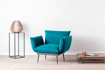 Bramelia Moderne Lænestol i Ruskind med Metalben - Grøn - Møbler - Stole & lænestole - Lænestole