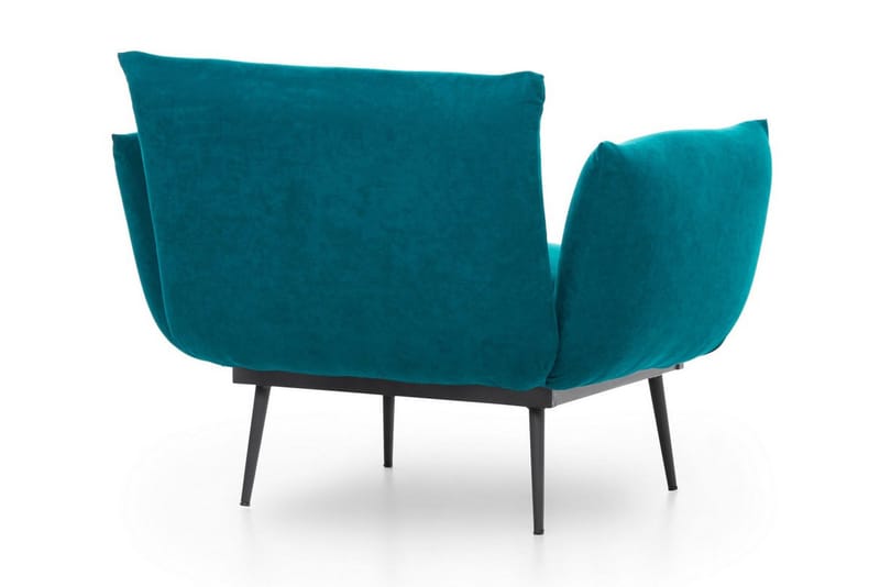 Bramelia Moderne Lænestol i Ruskind med Metalben - Grøn - Møbler - Stole & lænestole - Lænestole